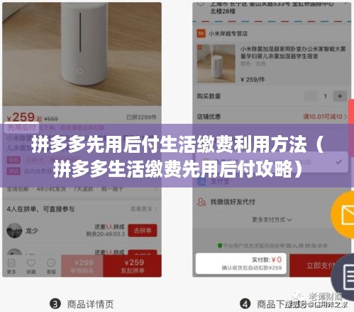拼多多先用后付生活缴费利用方法（拼多多生活缴费先用后付攻略）