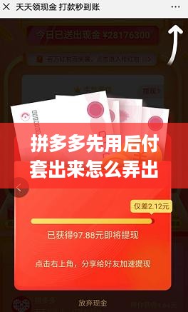 拼多多先用后付套出来怎么弄出来（拼多多先用后付提现的方法）