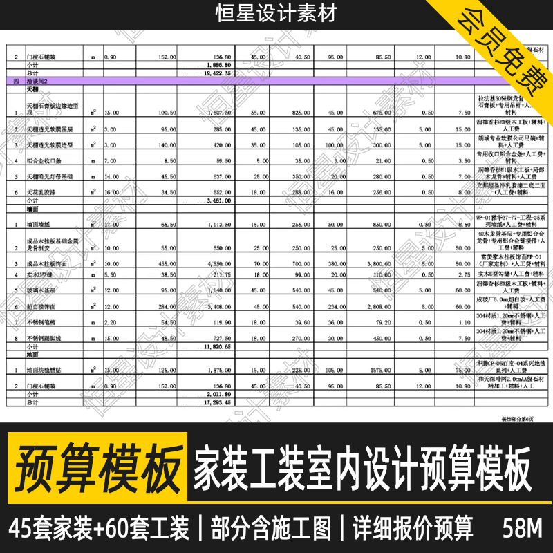 最新室内装修价格模板 2021年室内装修报价