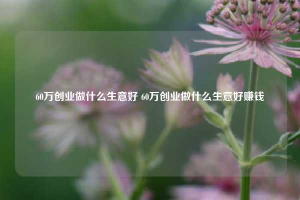 60万创业做什么生意好 60万创业做什么生意好赚钱