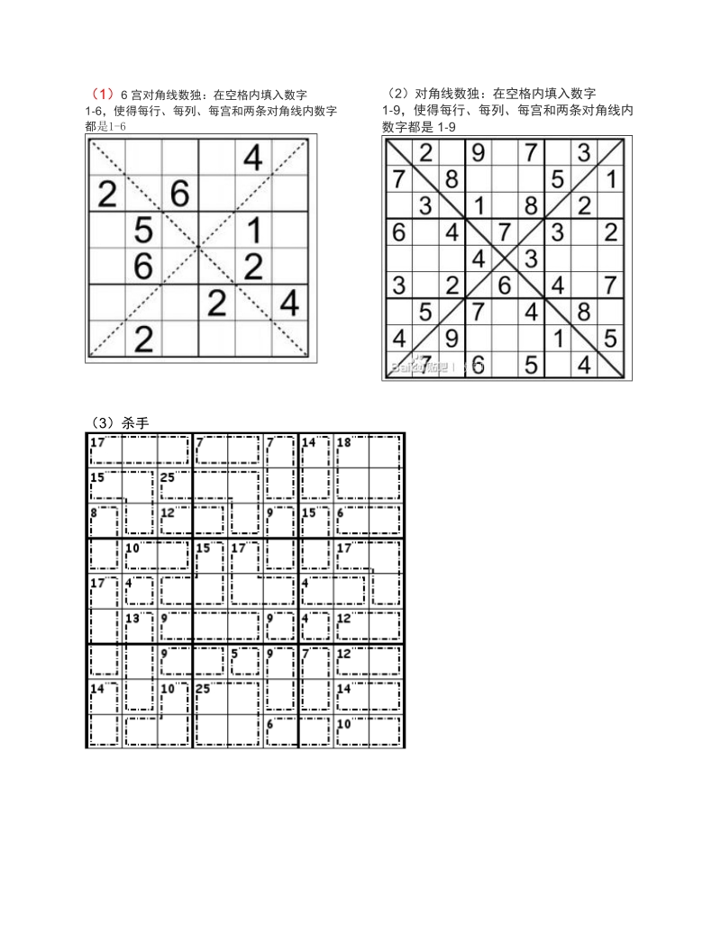 对角线数独怎么玩四宫 对角线数独题目6宫格高难度