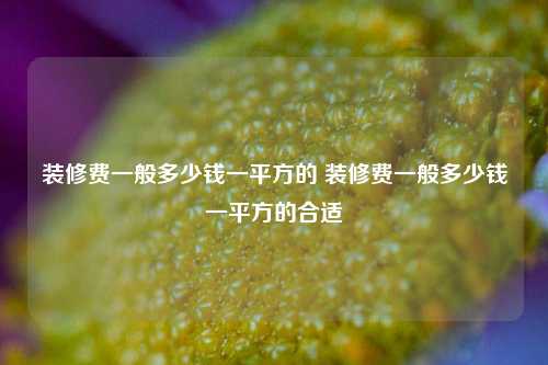 装修费一般多少钱一平方的 装修费一般多少钱一平方的合适